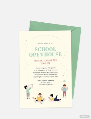 School Open House Invitation Template