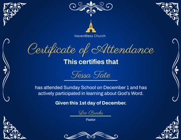 Free Sunday School Certificate Template to Edit Online