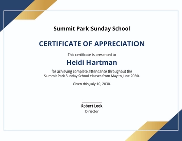 Free Sunday School Student Certificate Template to Edit Online