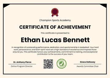 Free Sports Certificate Template to Edit Online