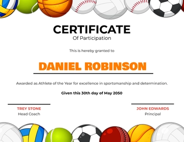 Sports Award Certificate Template - Edit Online & Download