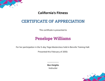 Free Modern Yoga Certificate Template to Edit Online