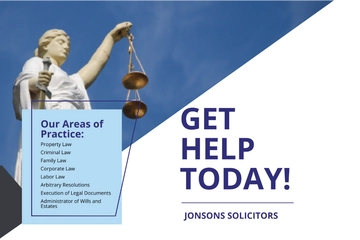 Free law Firm Post Card Template to Edit Online