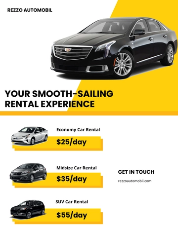 Free Car Rental Flyer Template to Edit Online