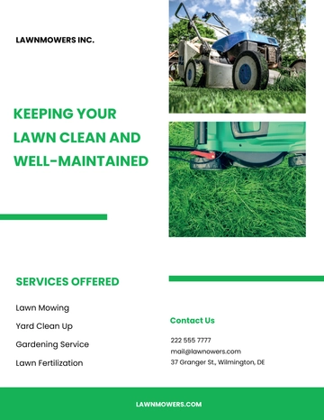 Free Lawn Mowing Flyer Template to Edit Online