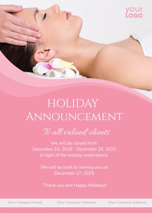 Free Spa Announcement Template to Edit Online