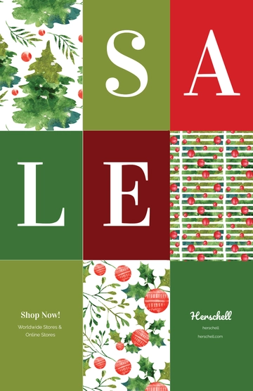 Free Christmas Shopping Sale Poster Template to Edit Online