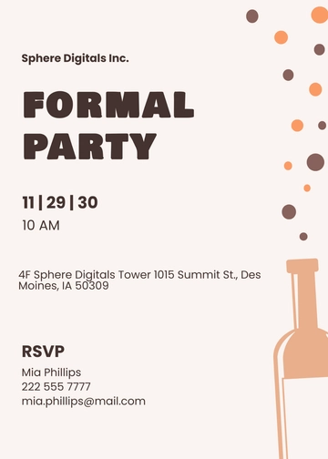 Free Formal Party Invitation Template to Edit Online