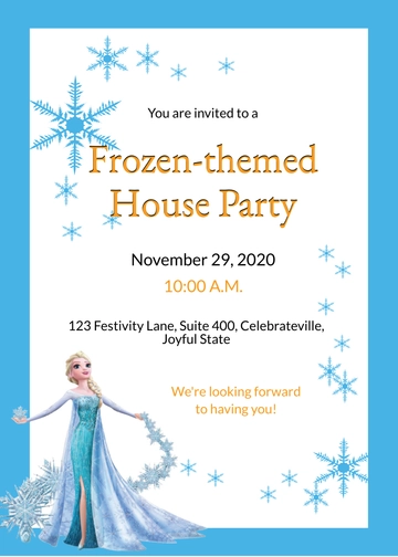 Free Frozen Party Invitation Template to Edit Online