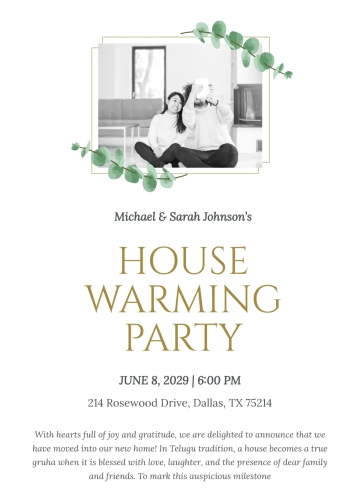 Free Housewarming Party Invitation Template to Edit Online