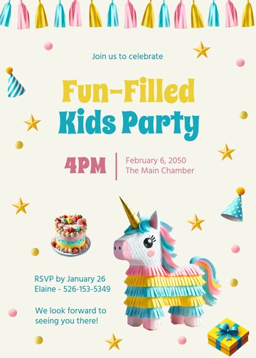 Free Kids Party Invitation Template to Edit Online