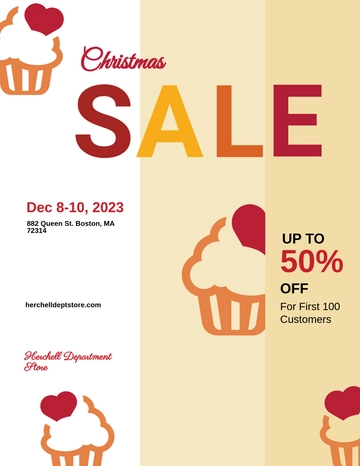 Free Christmas Bake Sale Flyer Template to Edit Online