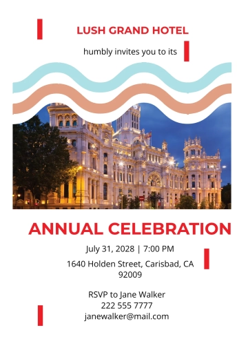 Free Grand Hotel Invitation Template to Edit Online