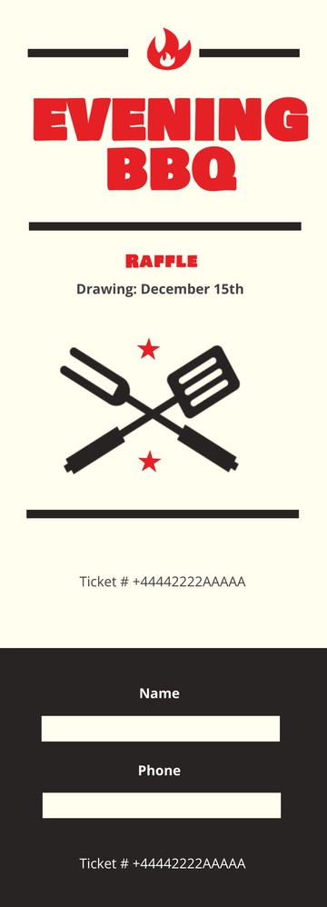 Free Barbeque Raffle Ticket Template to Edit Online