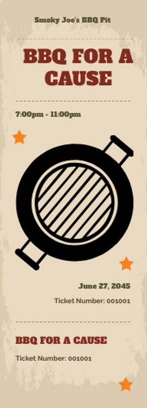 Free BBQ Fundraiser Ticket Template to Edit Online