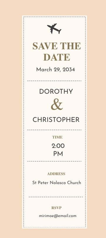 Free Boarding Pass Ticket Wedding Invitation Template to Edit Online