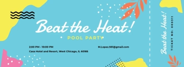 Free Pool Party Ticket Template to Edit Online