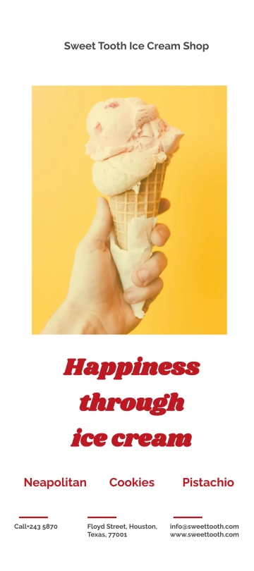 Free Ice Cream Rackcard Template to Edit Online