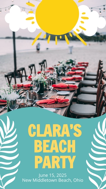Free Beach Party Snapchat Geofilters Template to Edit Online