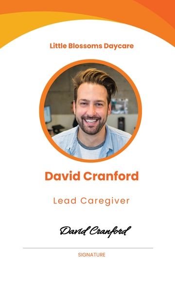 Free Daycare Staff ID Card Template to Edit Online