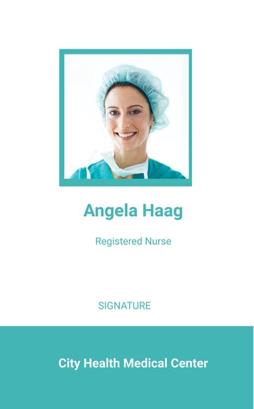 Free Hospital Staff ID Card Template to Edit Online