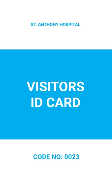 Free Hospital Visitor ID Card Template to Edit Online