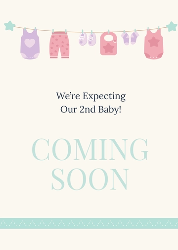 Free Coming Soon Pregnancy Announcement Card Template to Edit Online