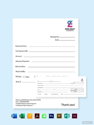 Event Planner Receipt Template