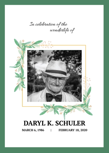 Free Memorial Service Card Template to Edit Online