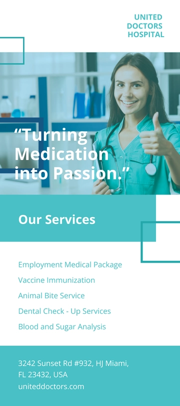 Free Hospital Rack Card Template to Edit Online