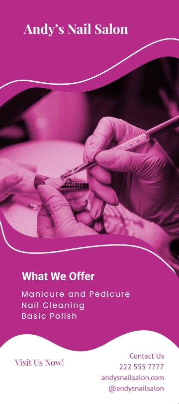 Free Nail Salon Rack Card Template to Edit Online