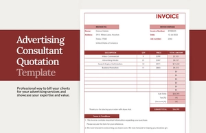 Advertising Consultant Quotation Template