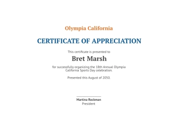 Free Certificate of Sports Day Template to Edit Online