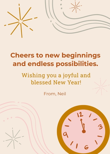 Free New Year Greeting Card Template to Edit Online