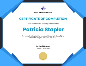 Free Project Completion Certificate Template to Edit Online