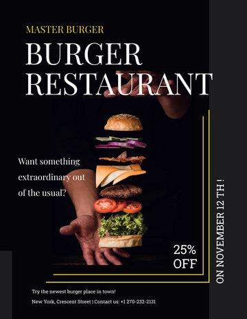 Free Burger Restaurant Flyer Template to Edit Online
