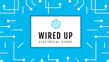 Free Electric Store Business Card Template to Edit Online