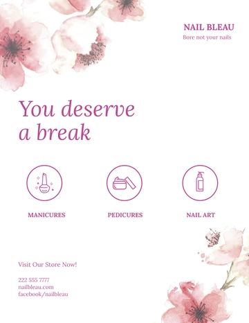 Free Elegant Nail Salon Flyer Template to Edit Online
