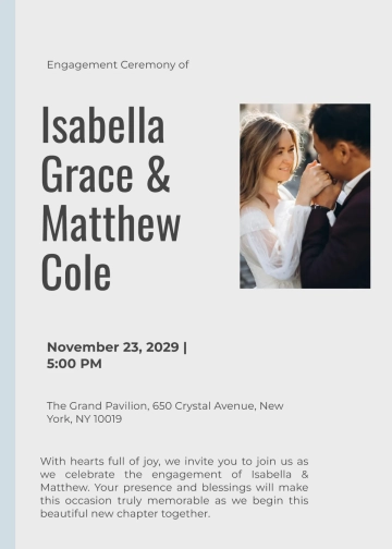 Free Engagement Ceremony Invitation Template to Edit Online