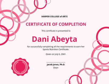 Free Sports Nutrition Certificate Template to Edit Online