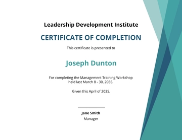 Free Management Training Certificate Template to Edit Online