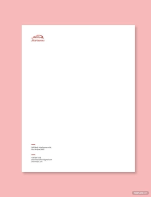 Auto Dealers Letterhead Template