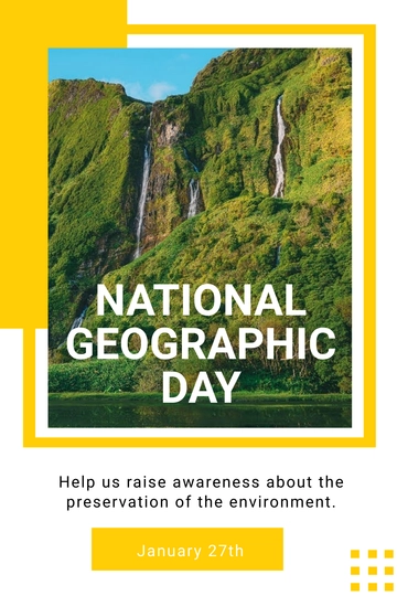 Free National Geographic Day Pinterest Pin Template to Edit Online
