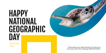 Free National Geographic Day Twitter Post Template to Edit Online