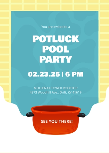 Potluck Pool Party Invitation Template - Edit Online & Download