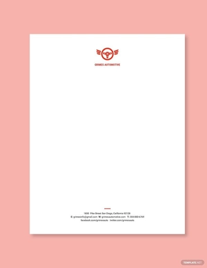 Automotive Business Letterhead Template