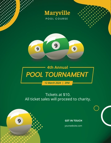 Free Pool Tournament Flyer Template to Edit Online