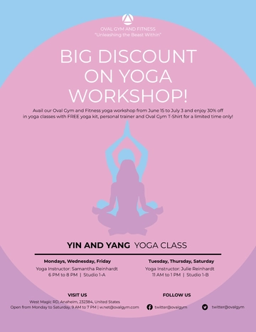Free Yoga Workshop Flyer Template to Edit Online