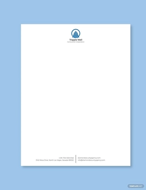Building Construction Letterhead Template