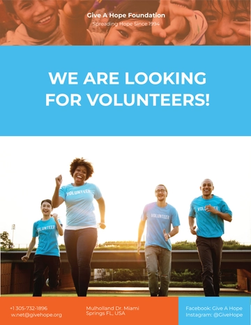 Free Volunteer Charity Flyer Template to Edit Online